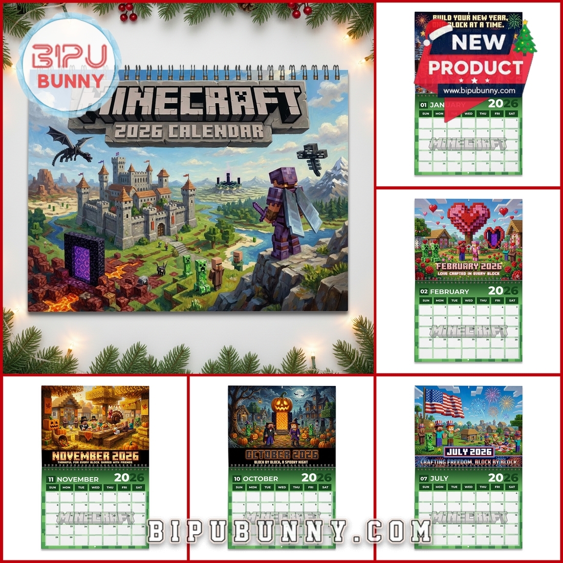 Printable Minecraft Calendar 2026