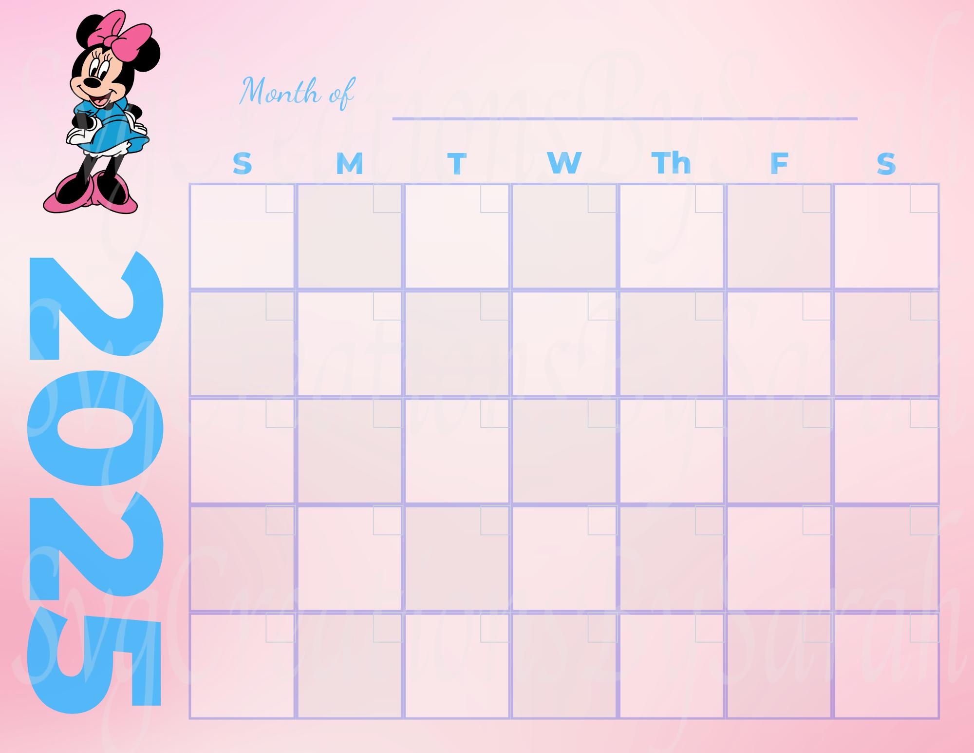Mickey Mouse Printable Calendar