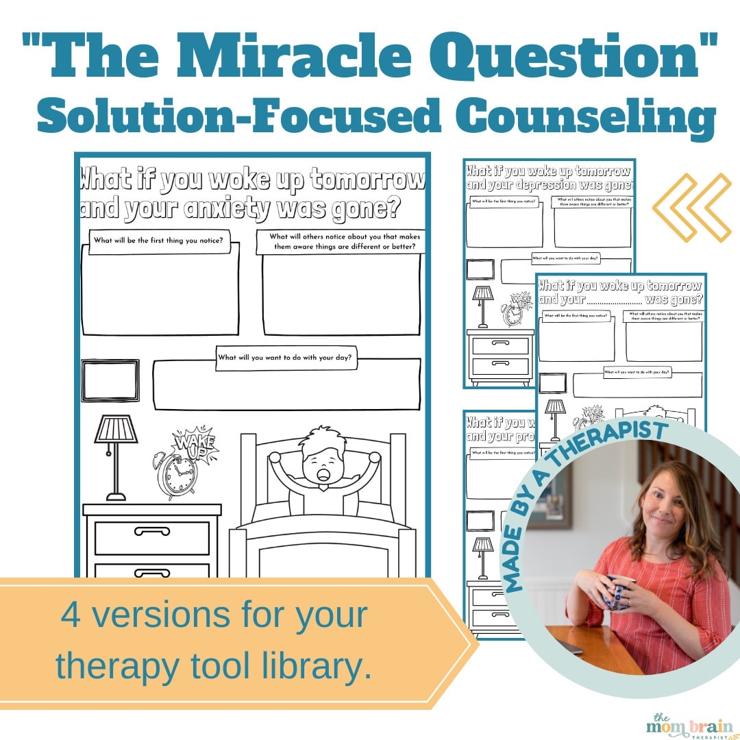 Miracle Question Worksheet Solution Focused Therapy For Teens digital Download Etsy