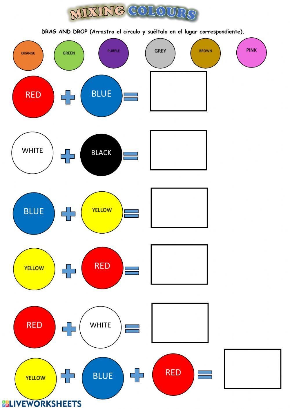 Printable Color Mixing Worksheet