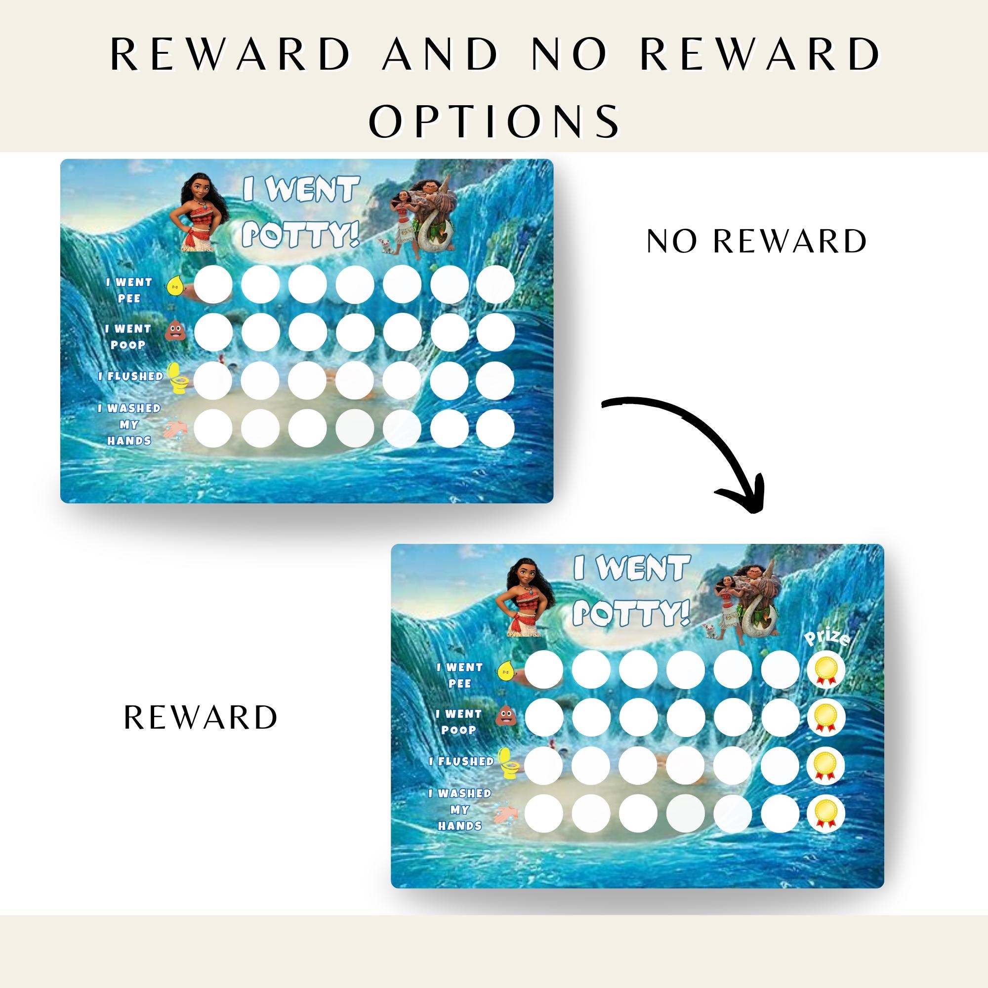 Moana Potty Chart Toddler Potty Training Chart Toilet Training Reward Chart Printable Stickers Potty Training Etsy