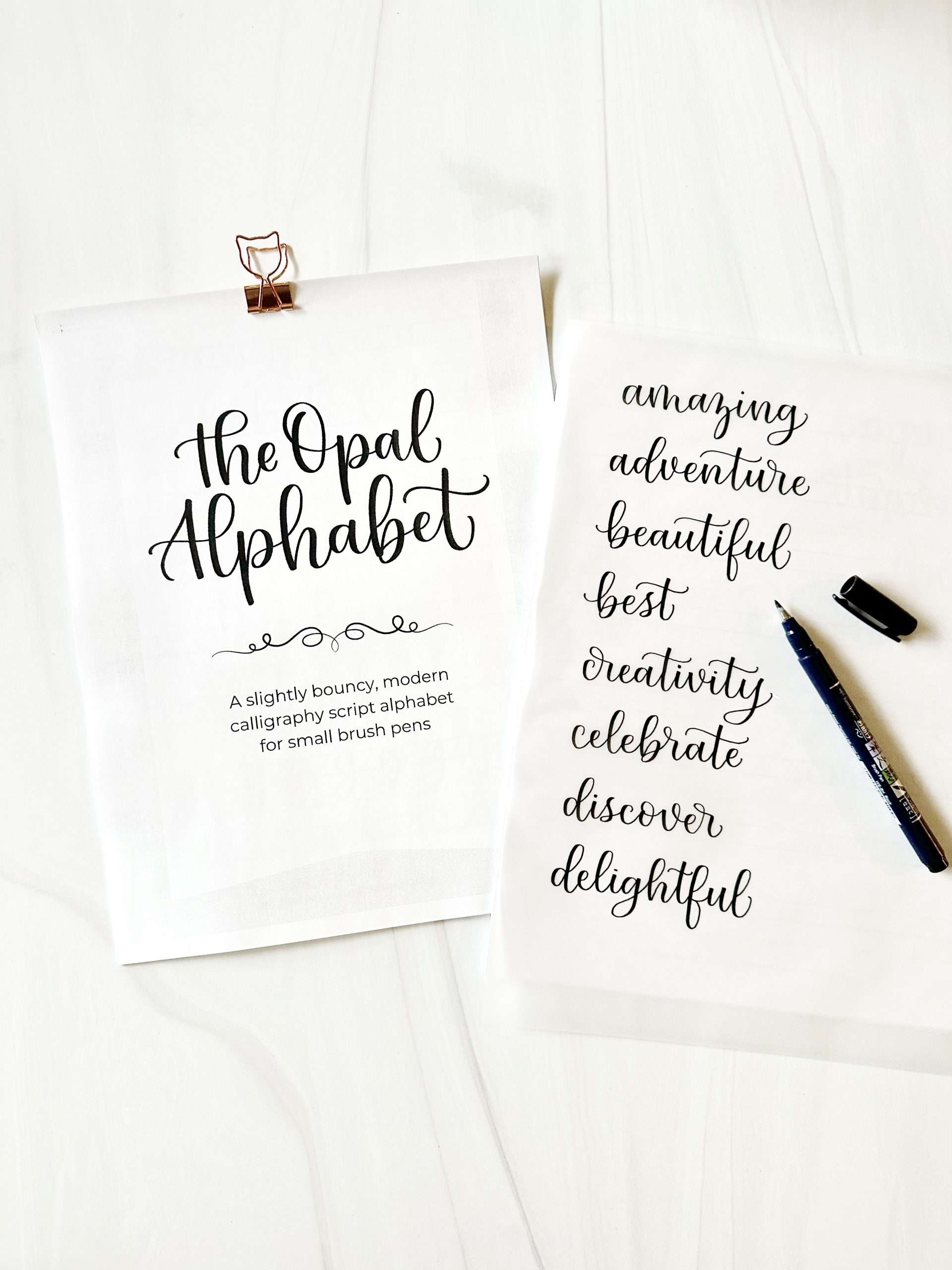 Modern Calligraphy Alphabet Practice Sheets Printable Worksheets For Small Brush Pens By Heidi Grace