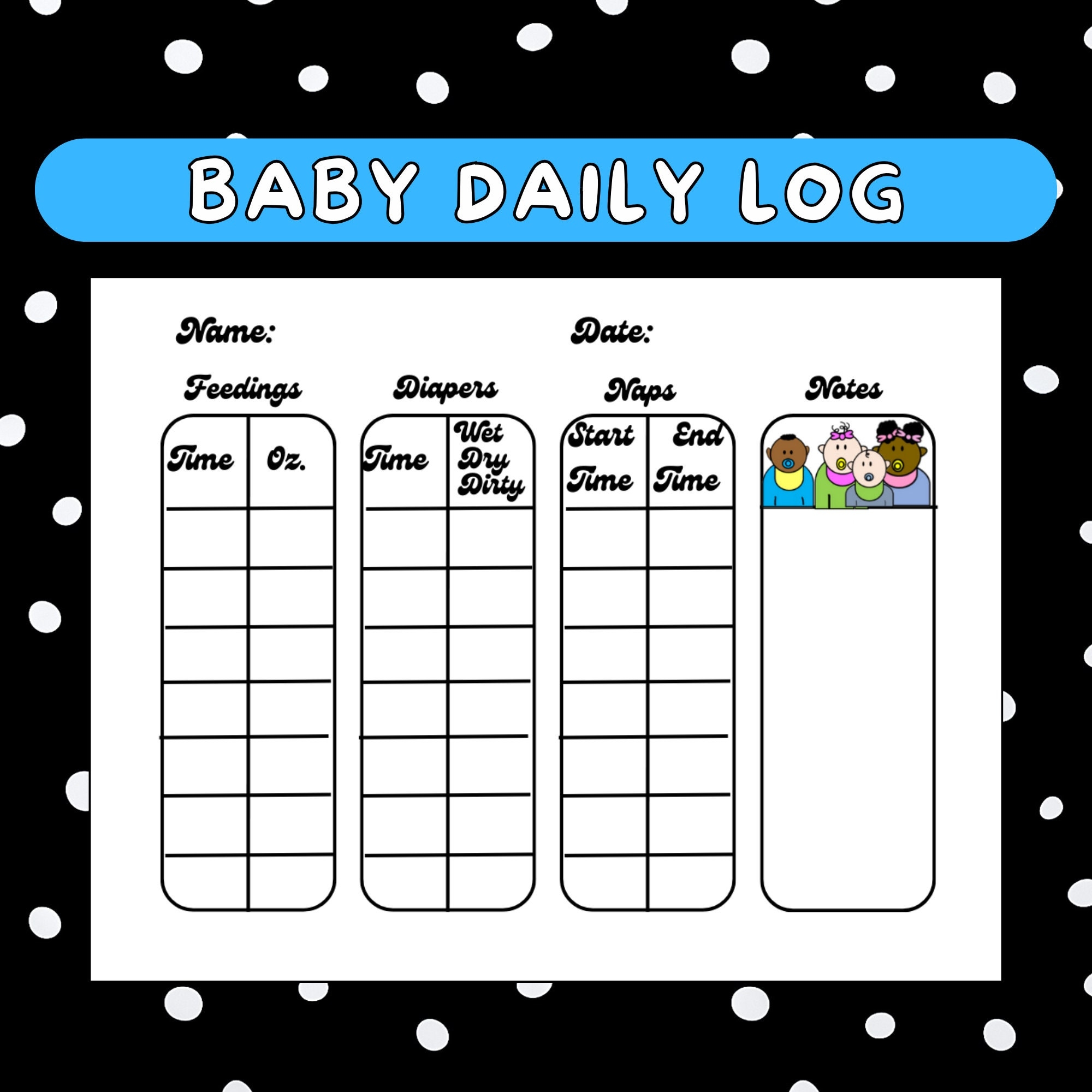 Newborn Feeding/Diaper Chart Printable