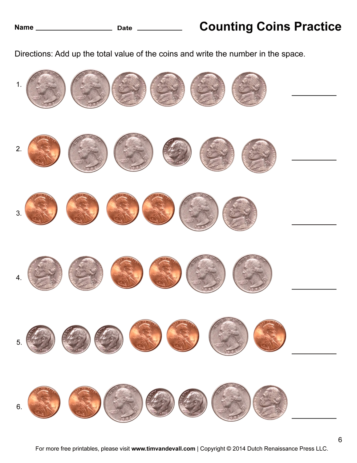 Printable Money Chart Free