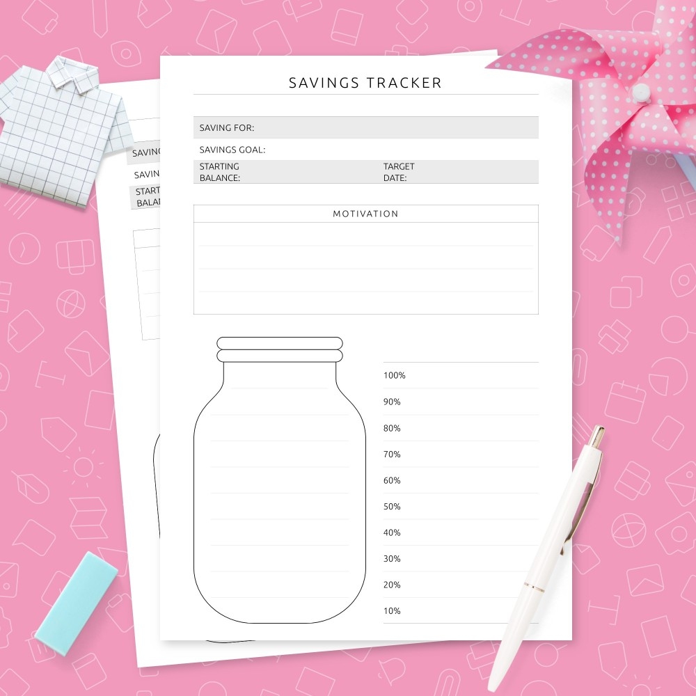 Money Savings Tracker Template Template Printable PDF