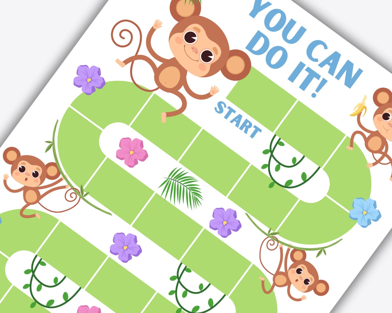 Monkey Reward Chart Kids Printable Behavior Tracker PDF Etsy