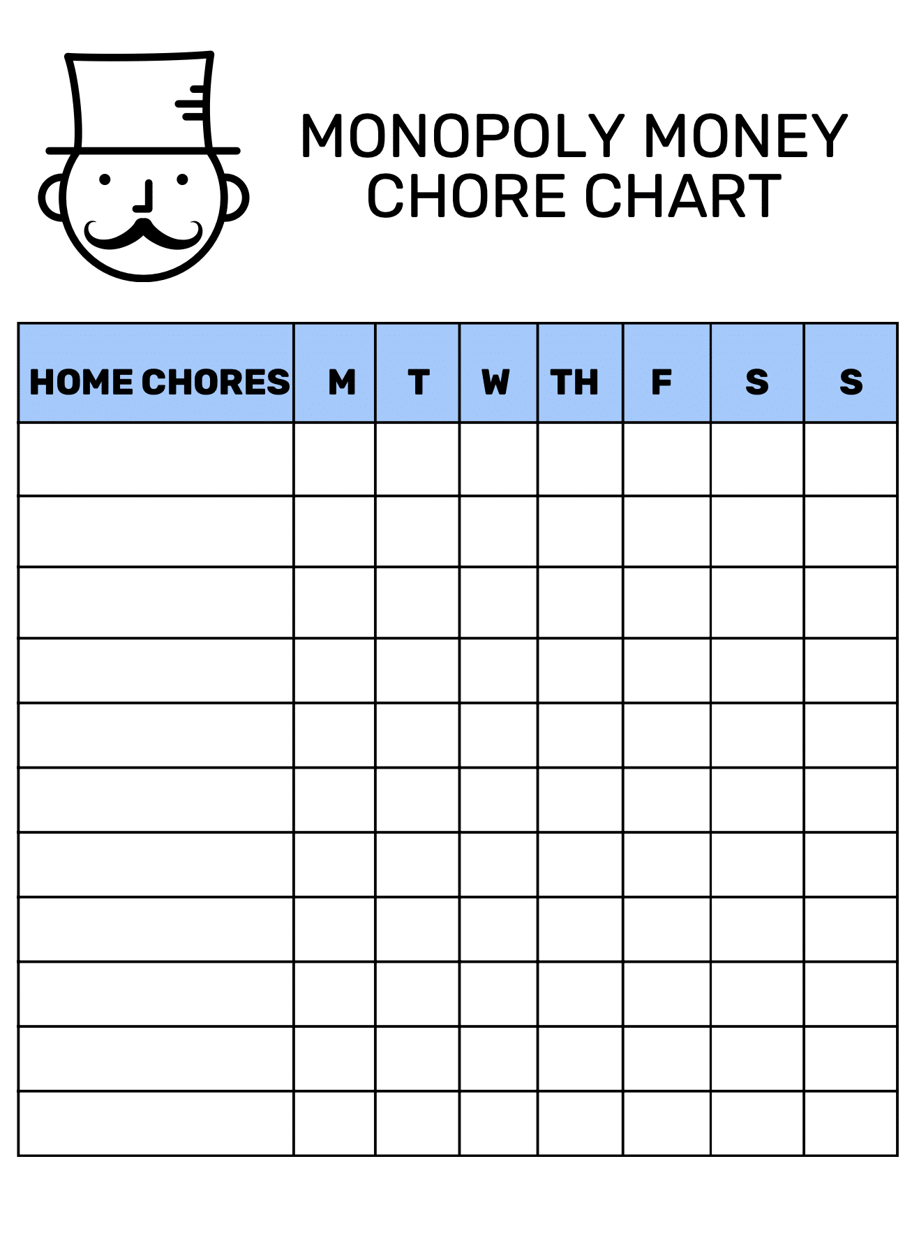 Monopoly Money Chore Chart Free Printable Goally