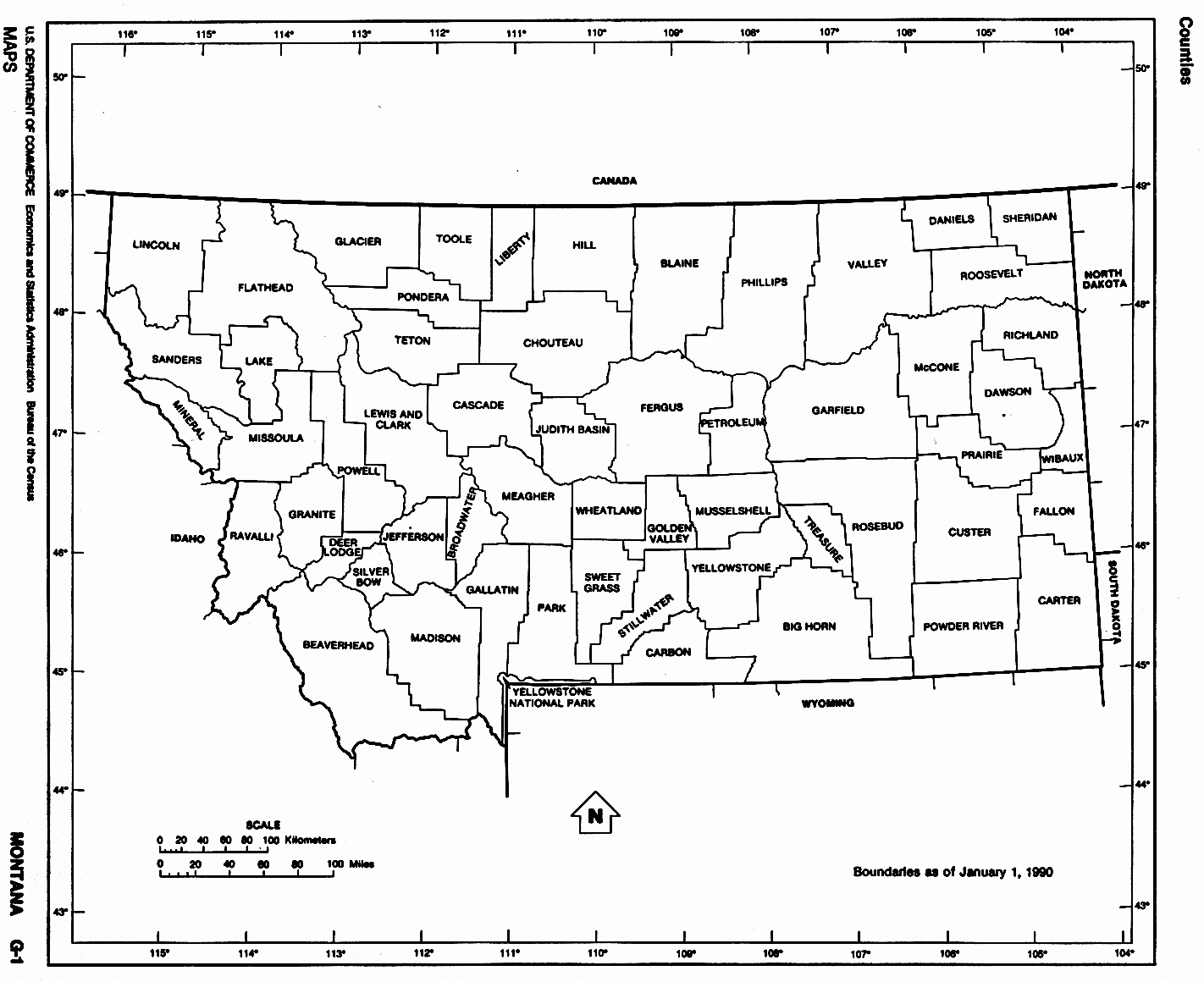 Free Printable Map Of Montana