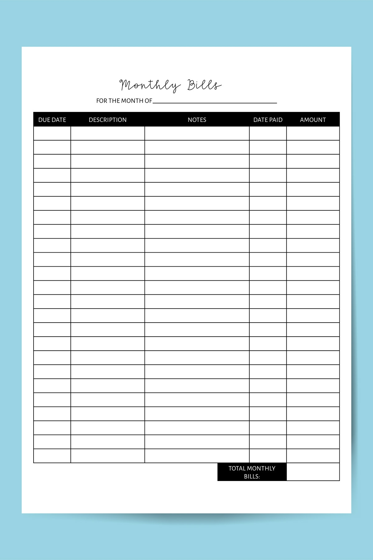 Monthly expense tracker printable example 8 Mom Envy