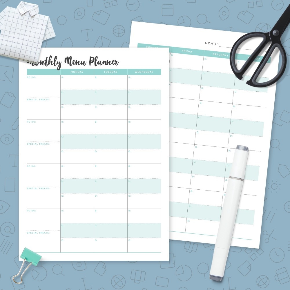 Printable Meal Calendar