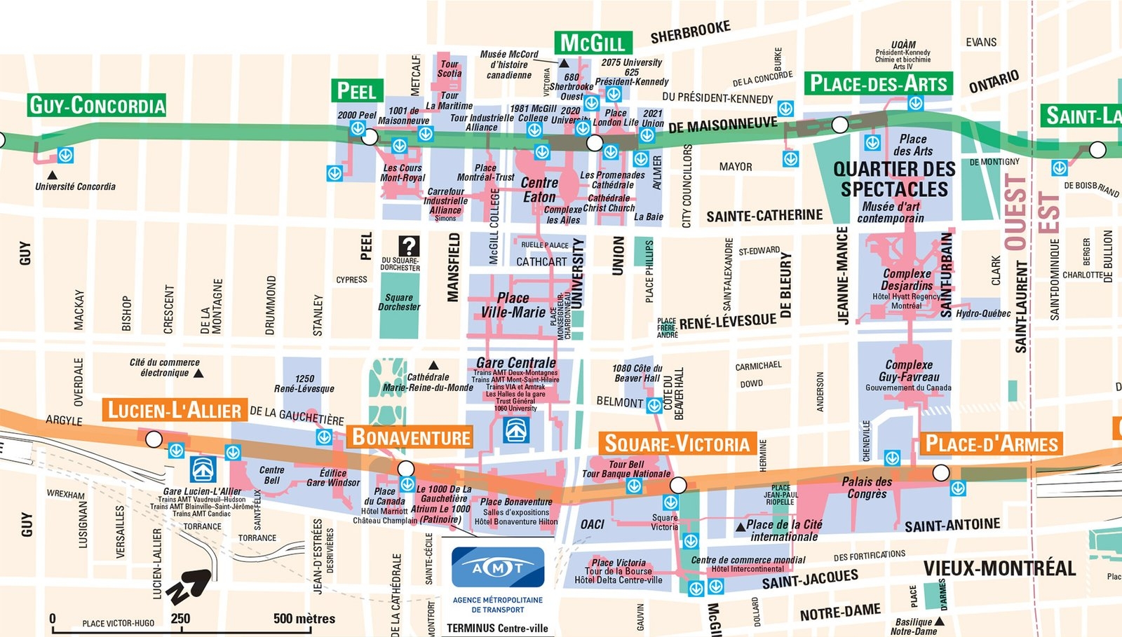 Montreal Underground City Map Go Montreal Tourism Guide