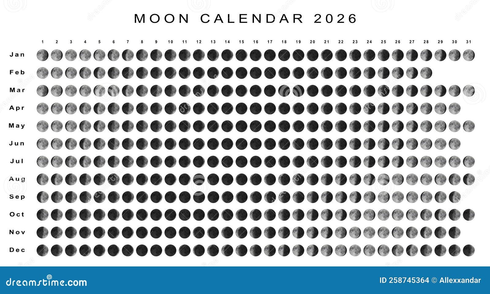 Free Printable Moon Phase Calendar 2026