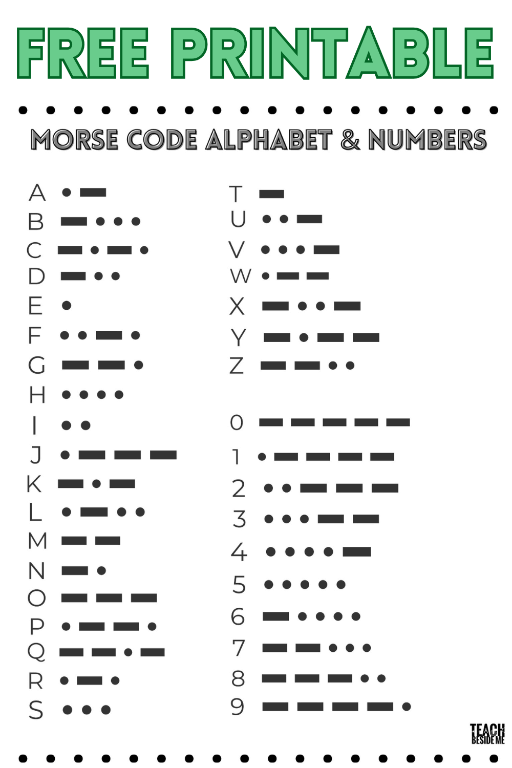 Printable Morse Code Chart Pdf