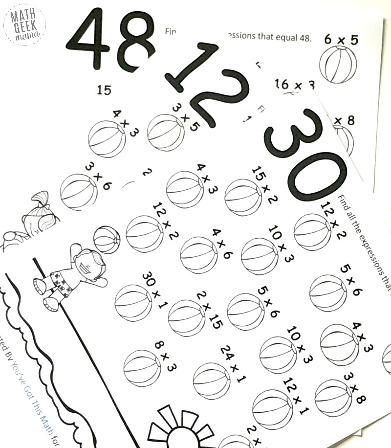 Printable Multiplication Coloring Worksheets