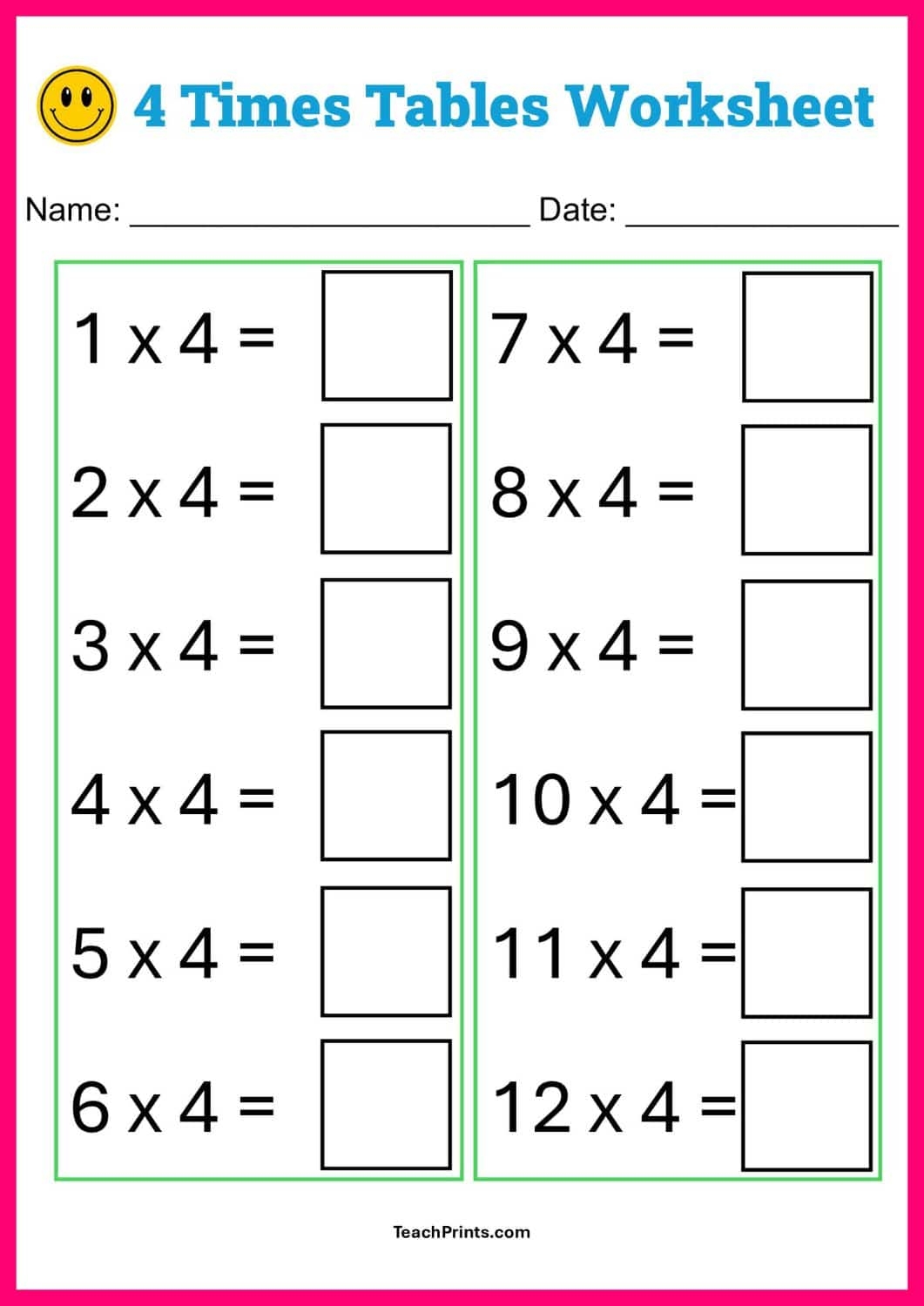 Multiplication Worksheets Free Printables Teach Prints