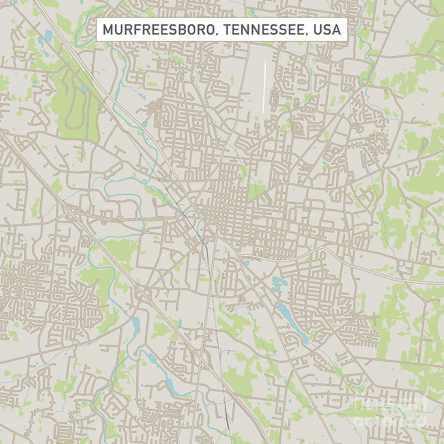 Murfreesboro Tennessee US City Street Map Digital Art By Frank Ramspott Fine Art America