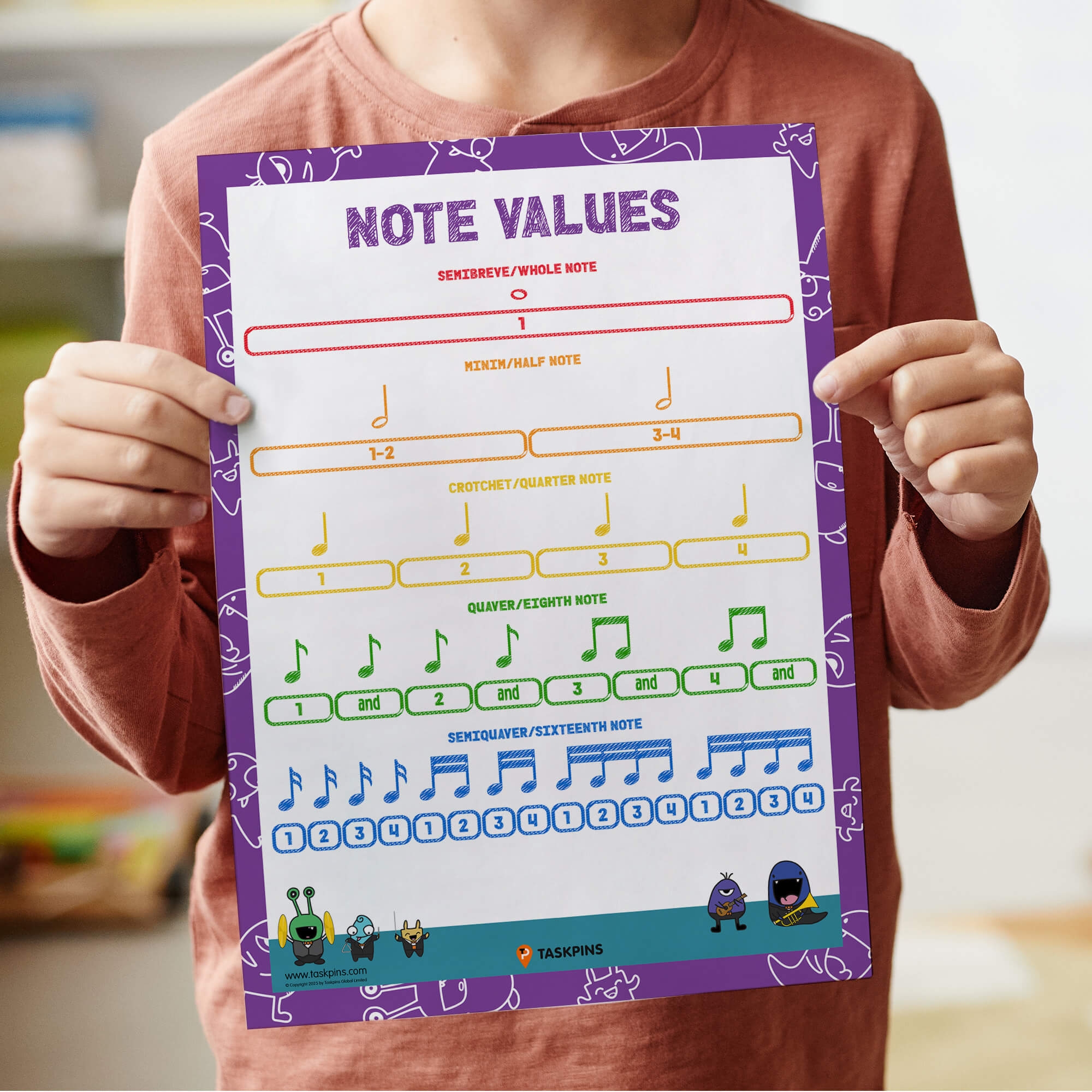 Printable Note Values Chart