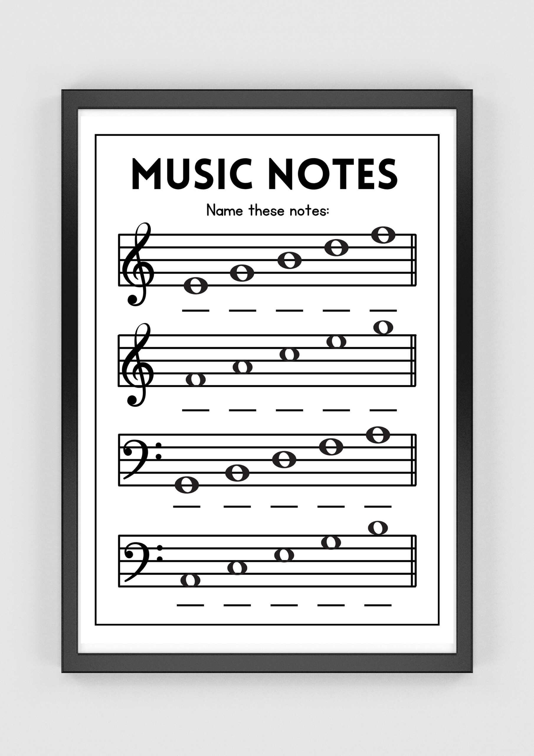 Printable Music Note Chart