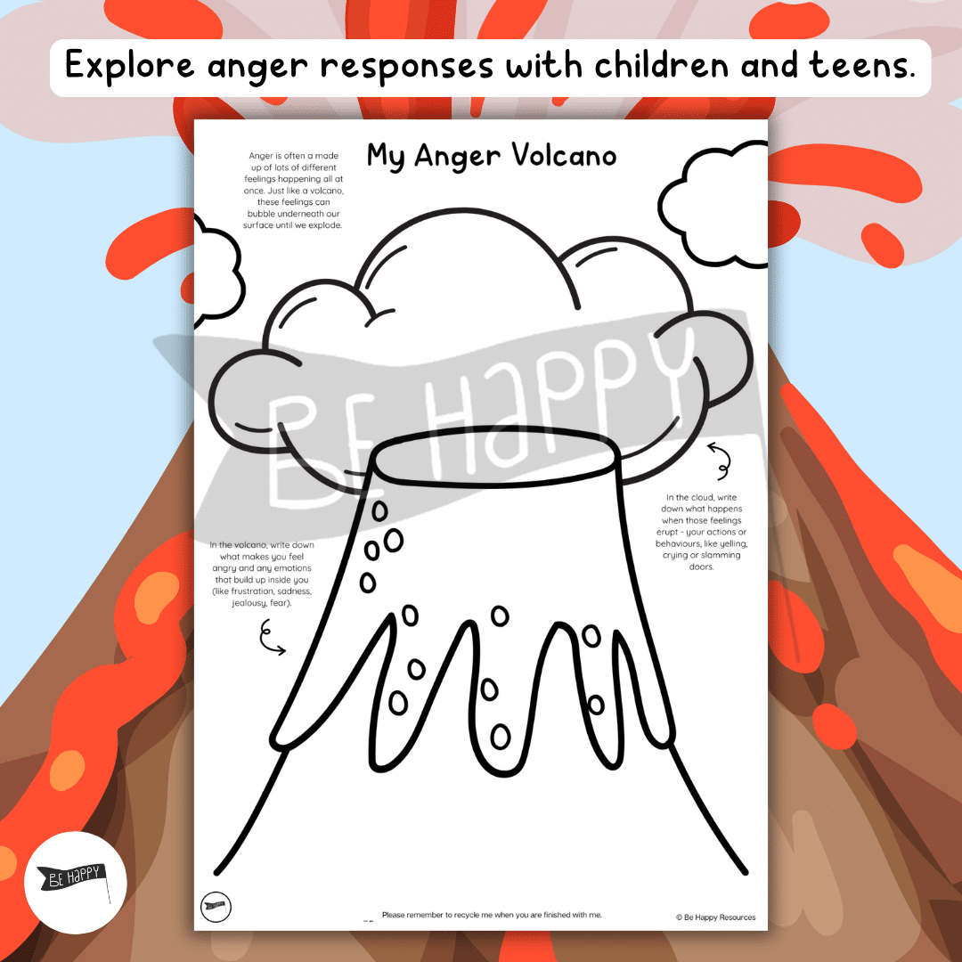 My Anger Volcano A Metaphorical Anger Management Resource For Children And Teens Be Happy Resources