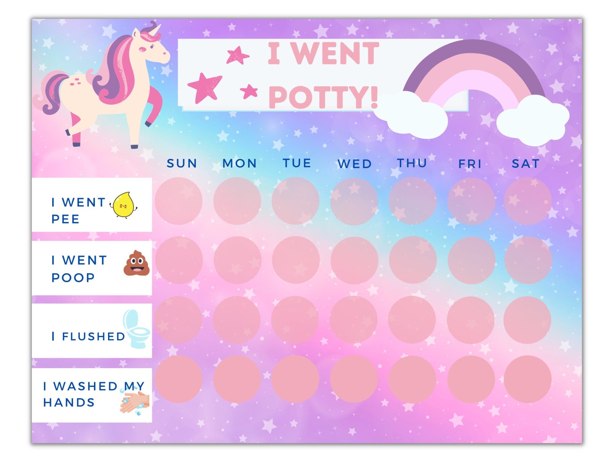 My Little Pony Potty Chart Etsy