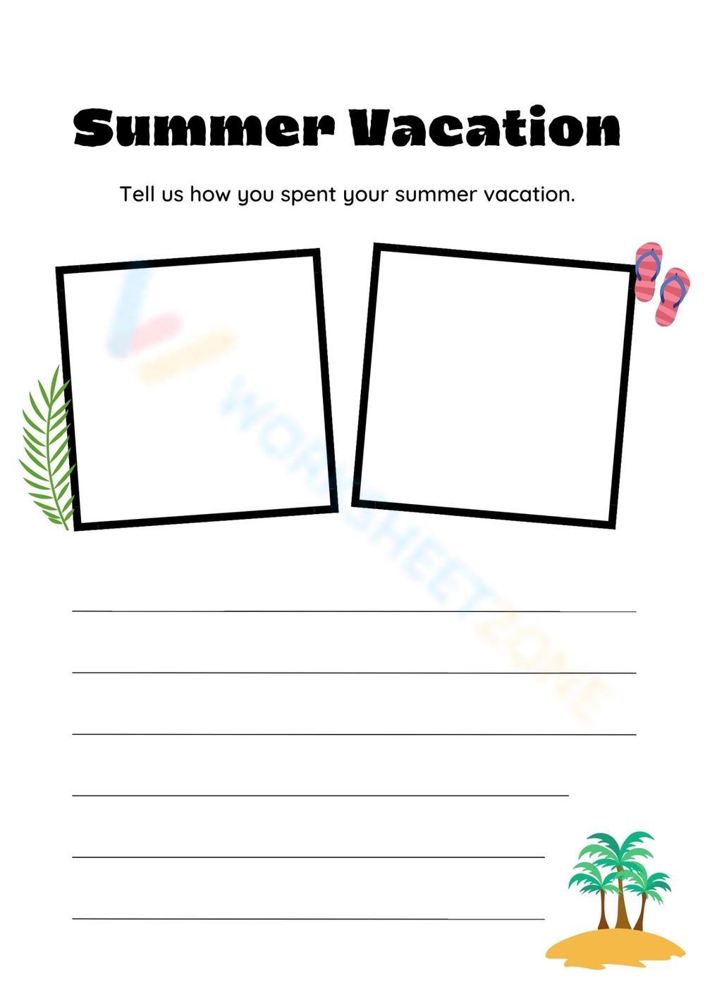 My Summer Vacation Worksheet Worksheet My Summer Vacation Worksheet Worksheet