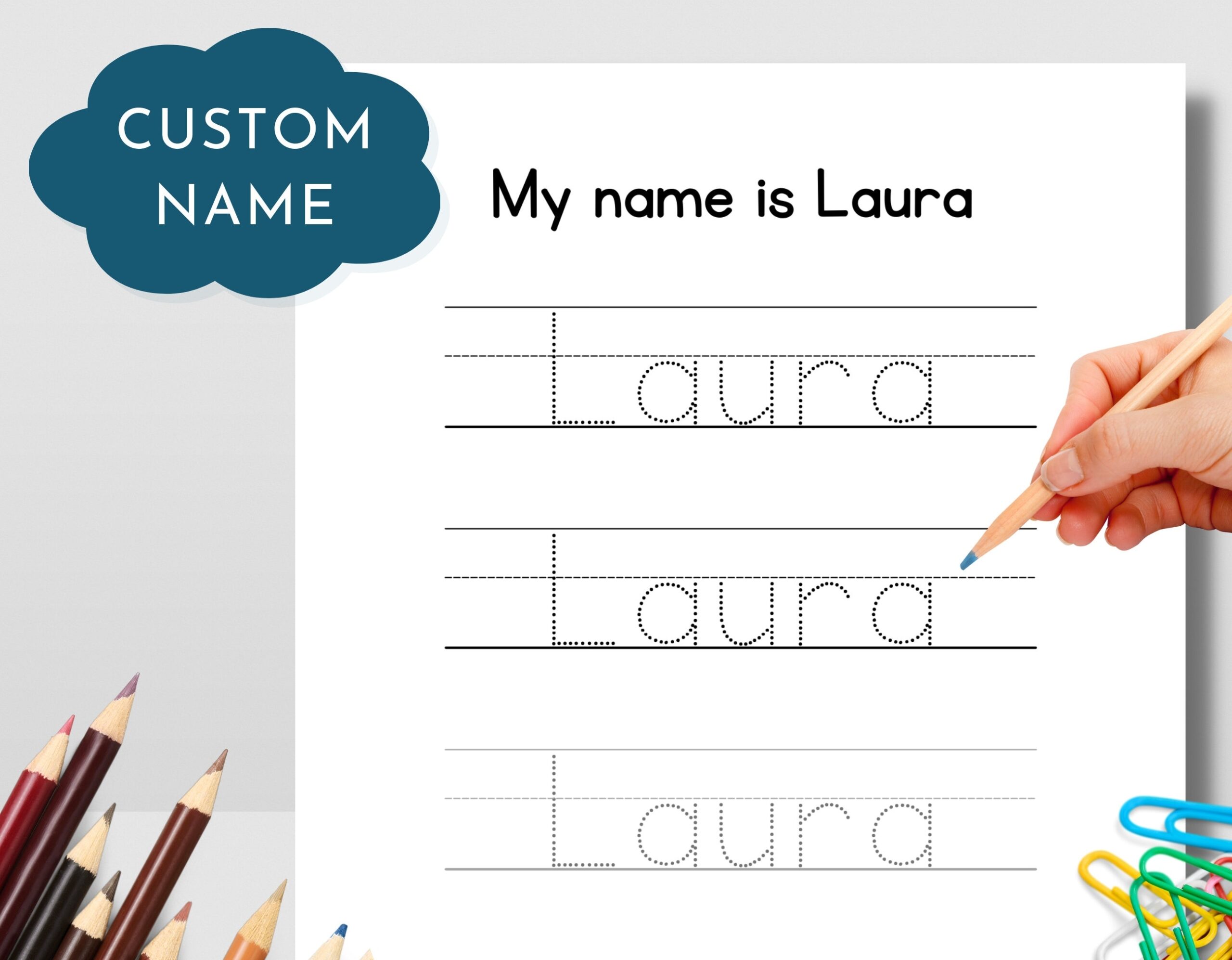 Free Printable Name Tracing Worksheet