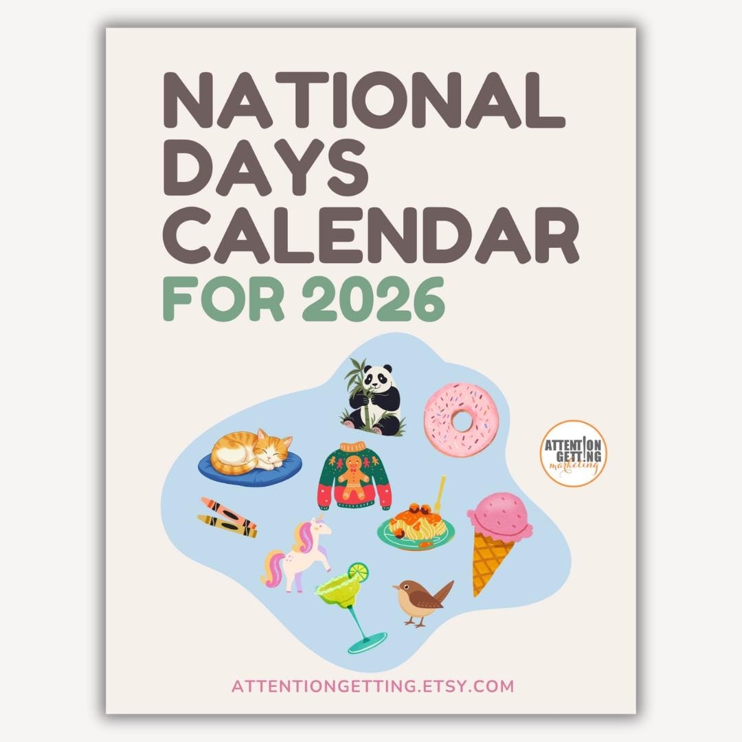 National Day Calendar 2026 Printable PDF National Holiday Calendar National Days National Day For Today Calendar Printable 2026 Etsy