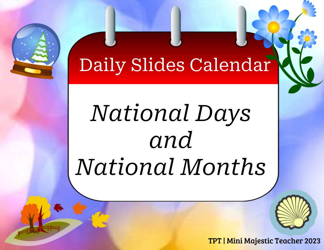 National Days Printable Calendar Classful