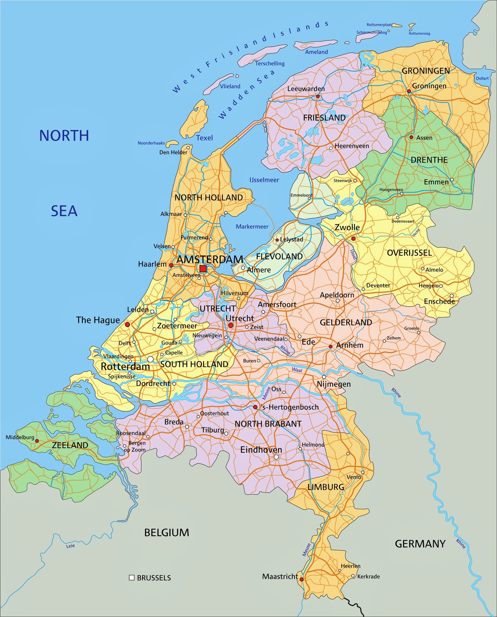 Netherlands Maps Printable Maps Of Netherlands For Download Netherlands Maps Printable Maps Of Netherlands For Download
