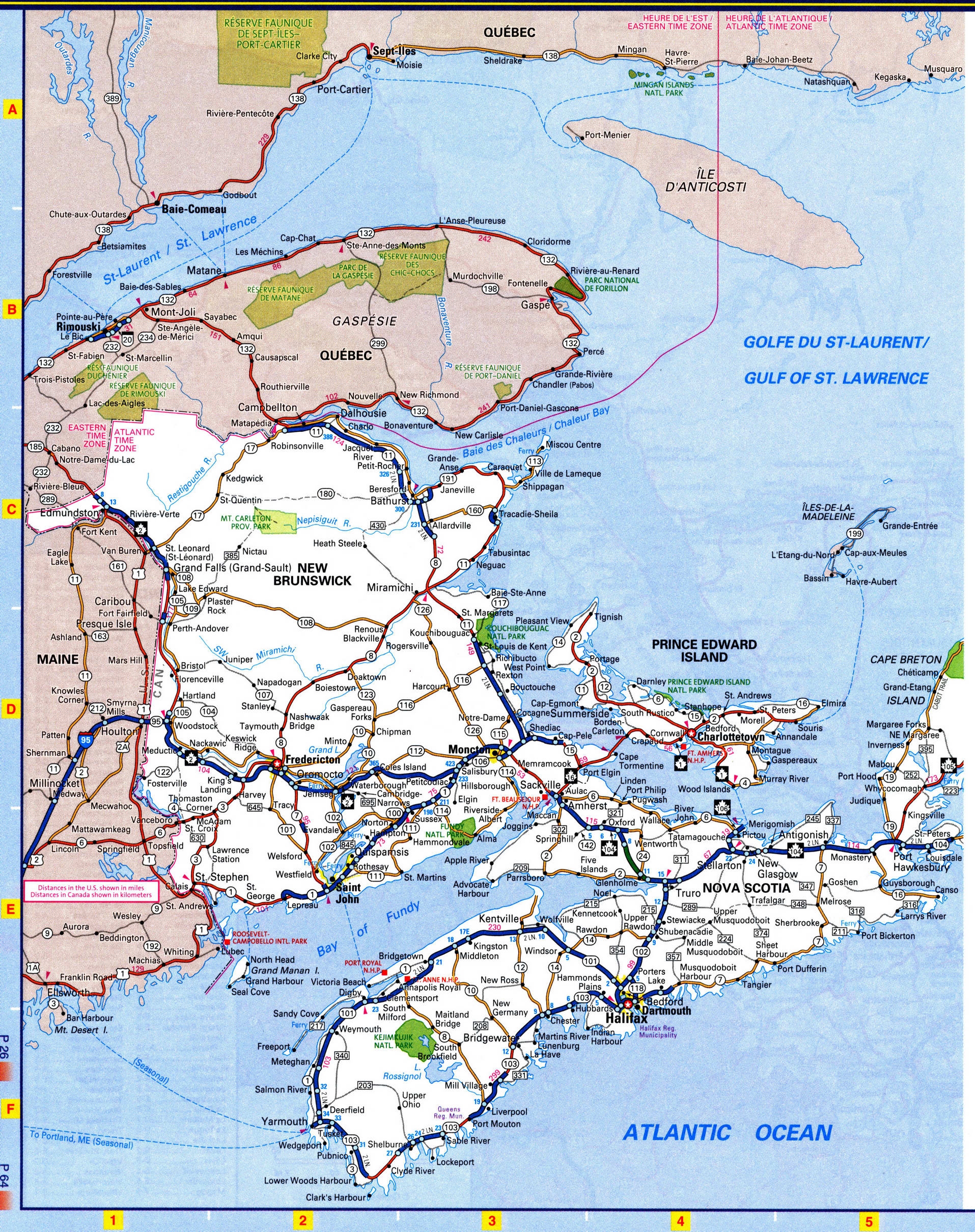 New Brunswick Highways Map Free Printable Road Map Of New Brunswick Canada