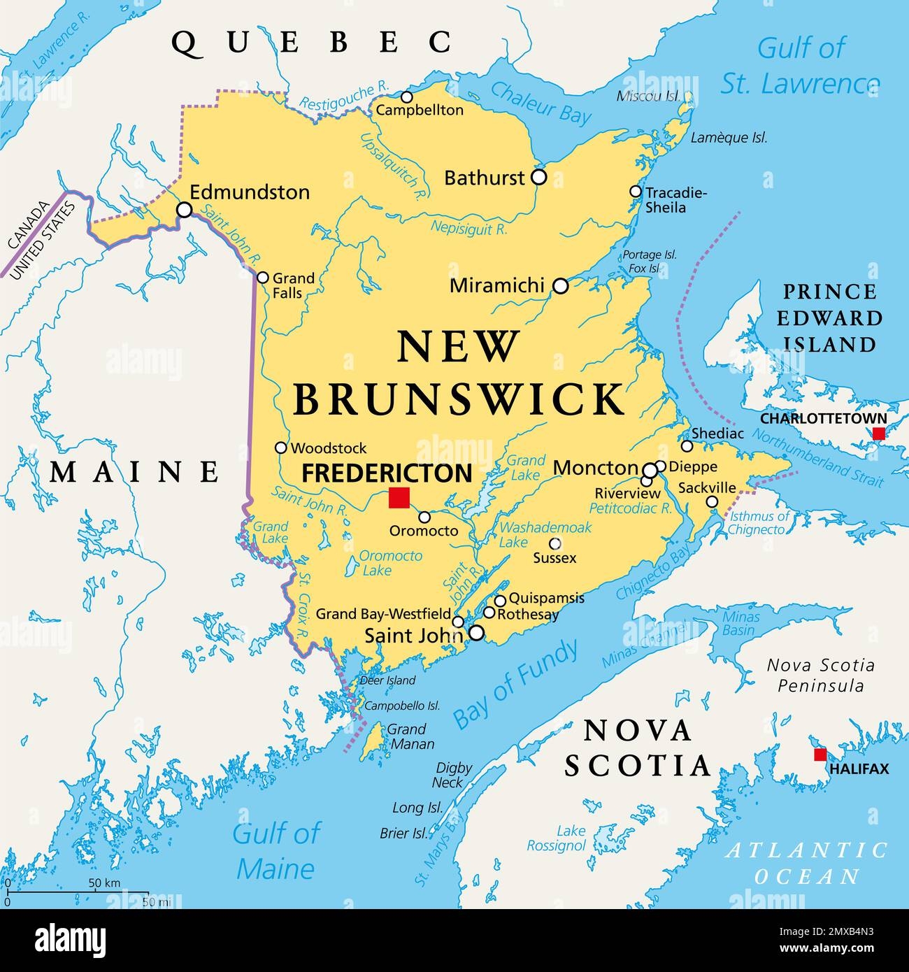 New Brunswick Map Hi res Stock Photography And Images Alamy