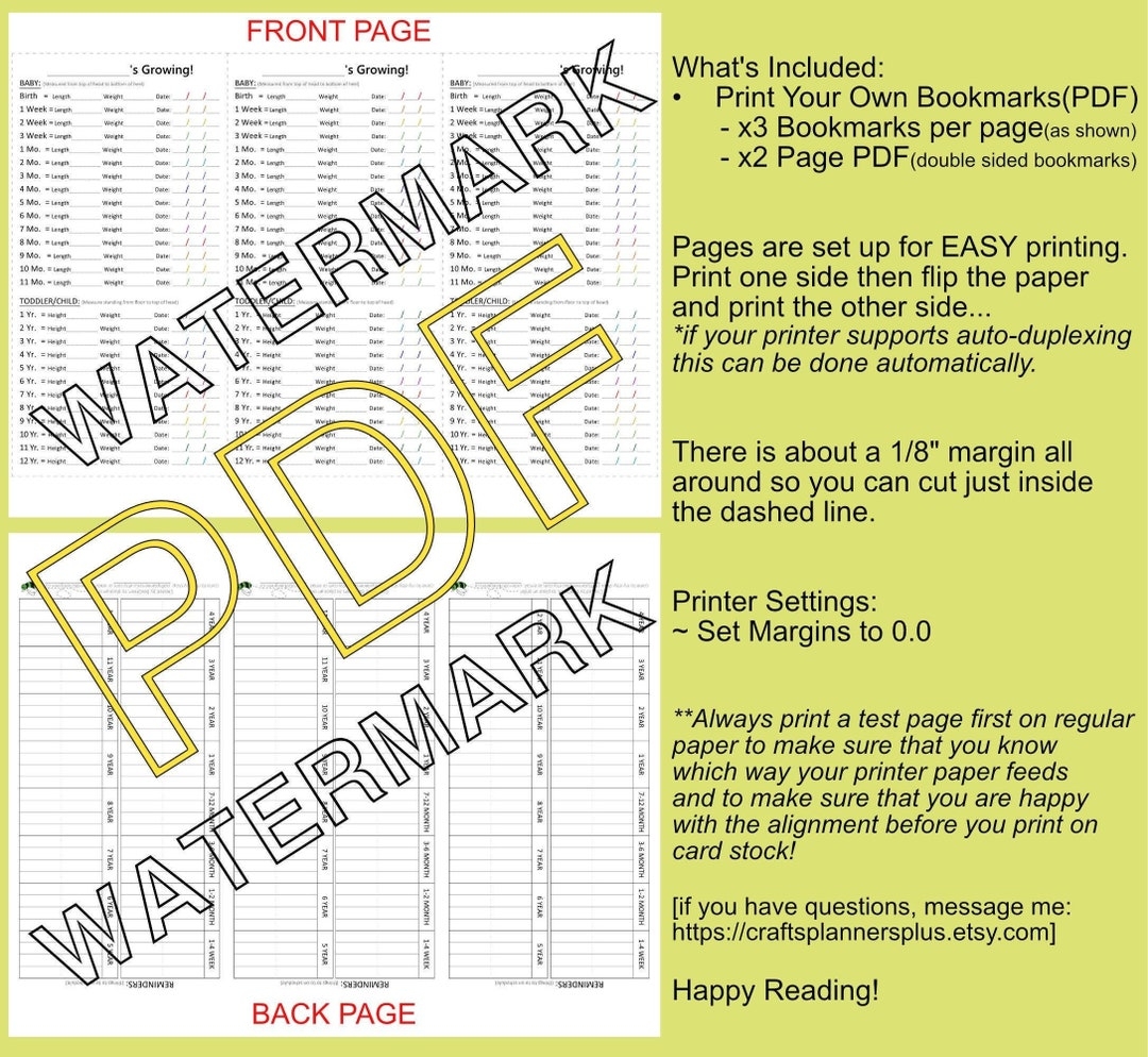 Printable Baby Book Growth Chart