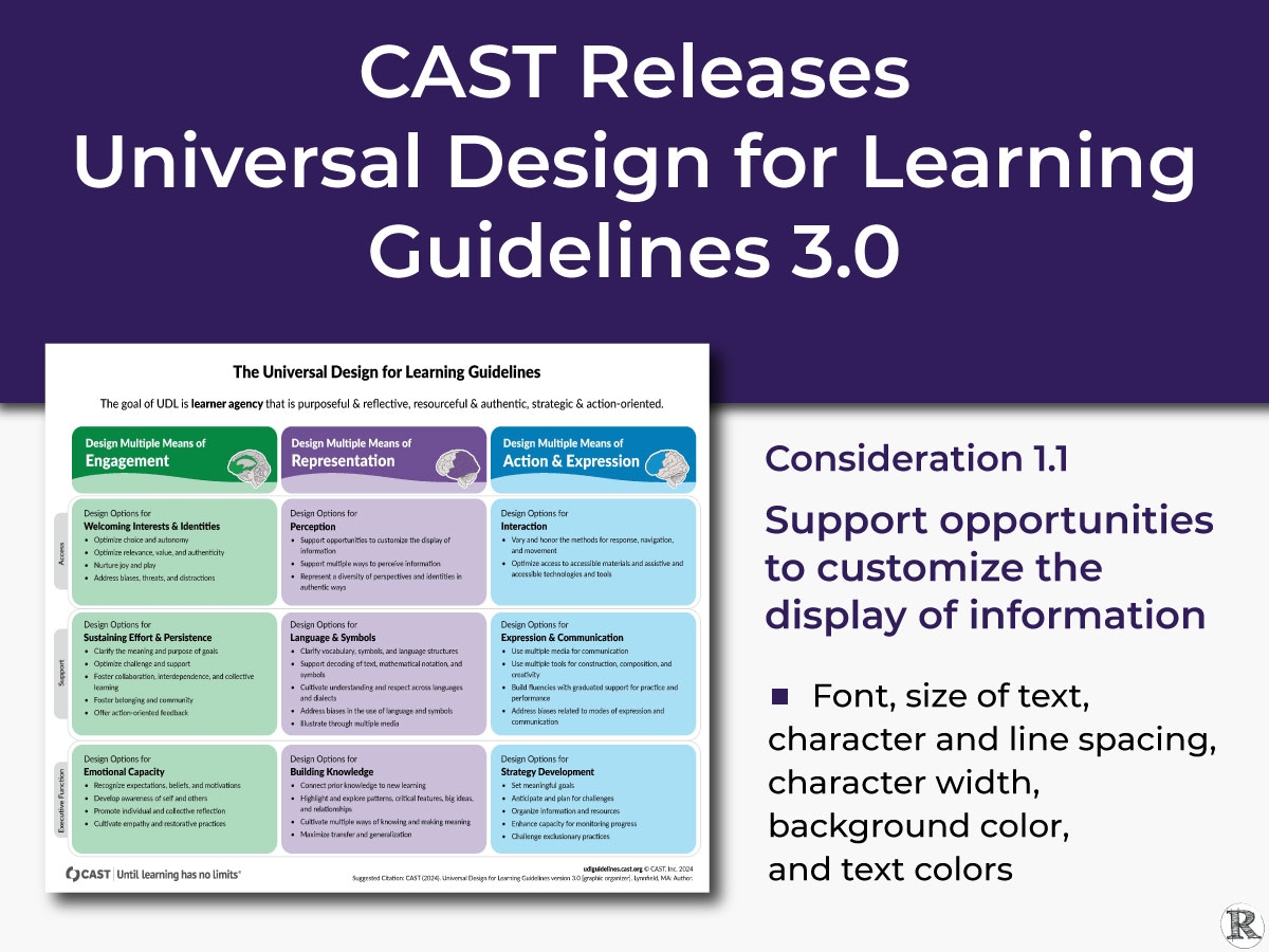 New UDL Guidelines Add Readability Considerations