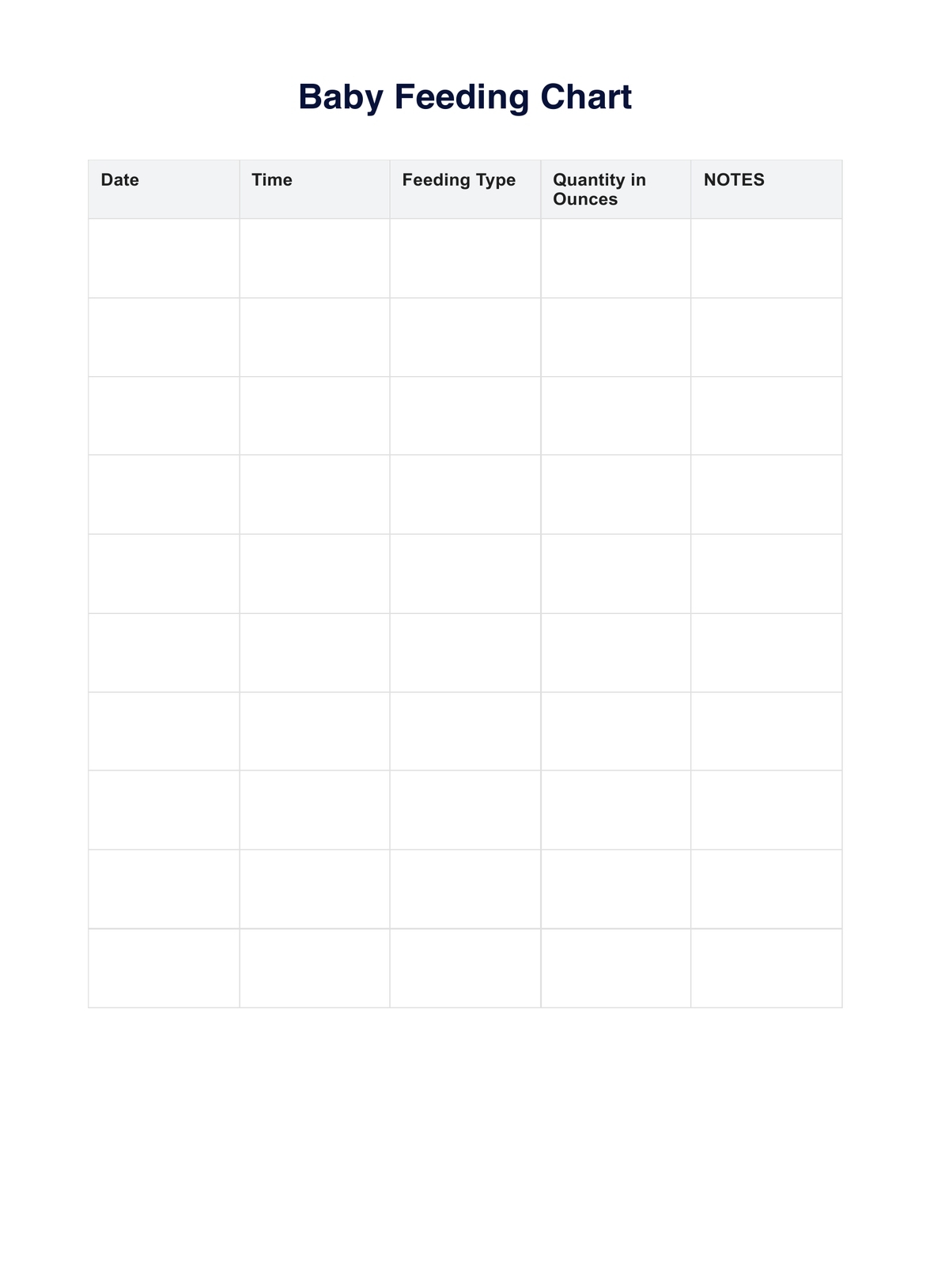 Newborn Feeding Chart Printable Schedule Template Printable Baby Daily Log Baby Feeding Tracker
