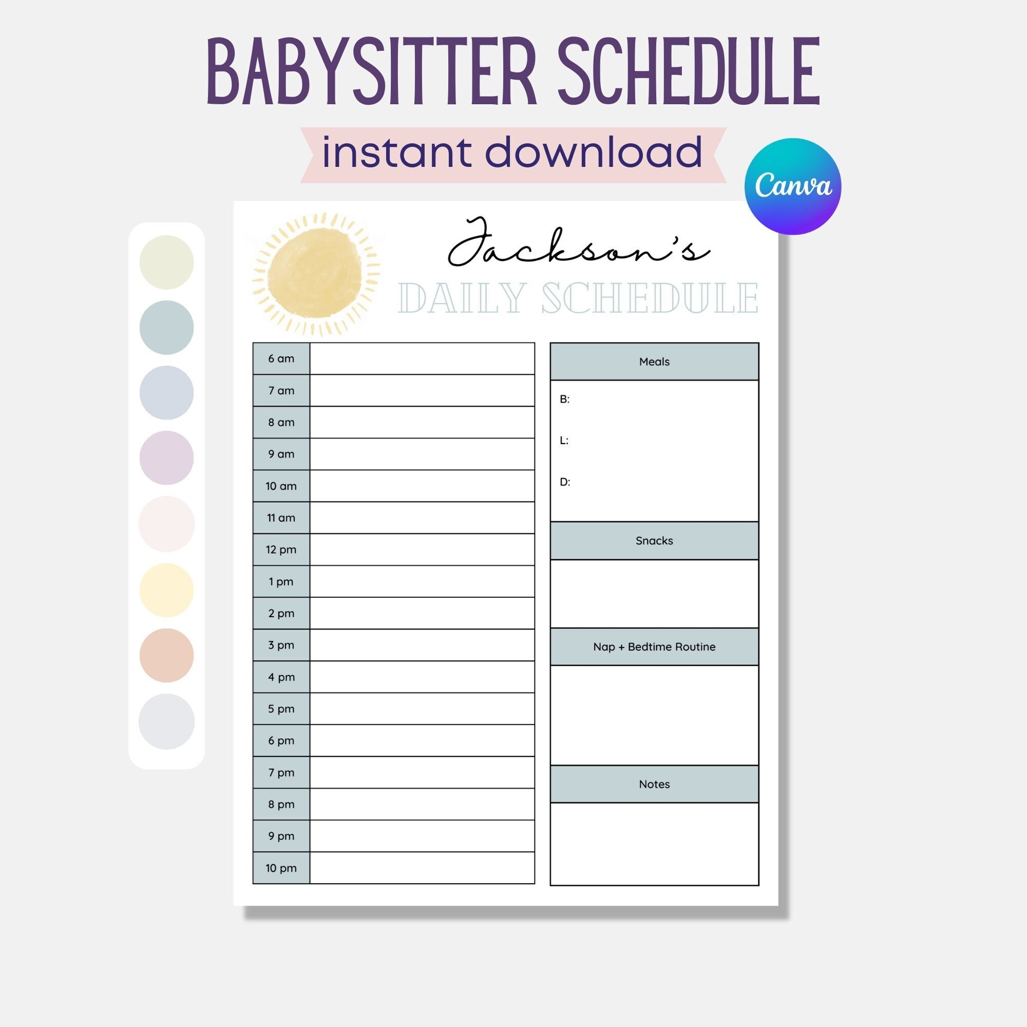 Printable Newborn Schedule Chart