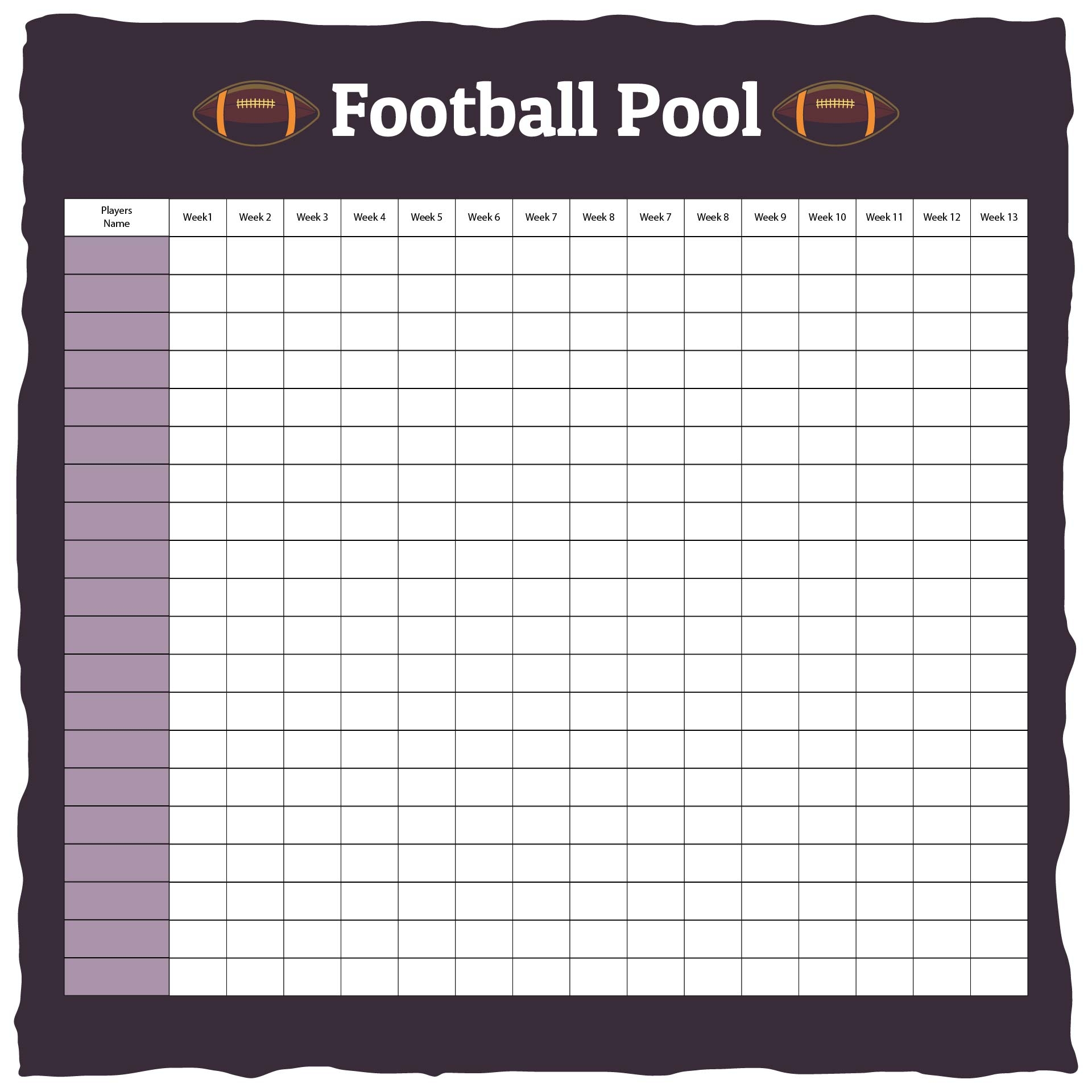 Nfl Weekly Pick Em Master Sheet Fill Online Printable Fillable Worksheets Library