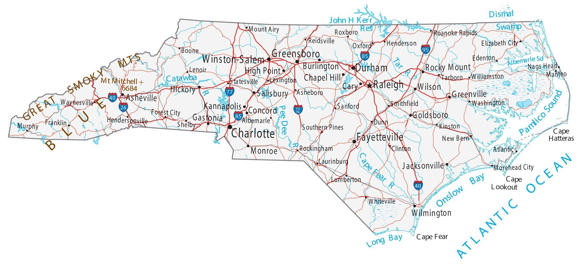 Nc County Map Printable
