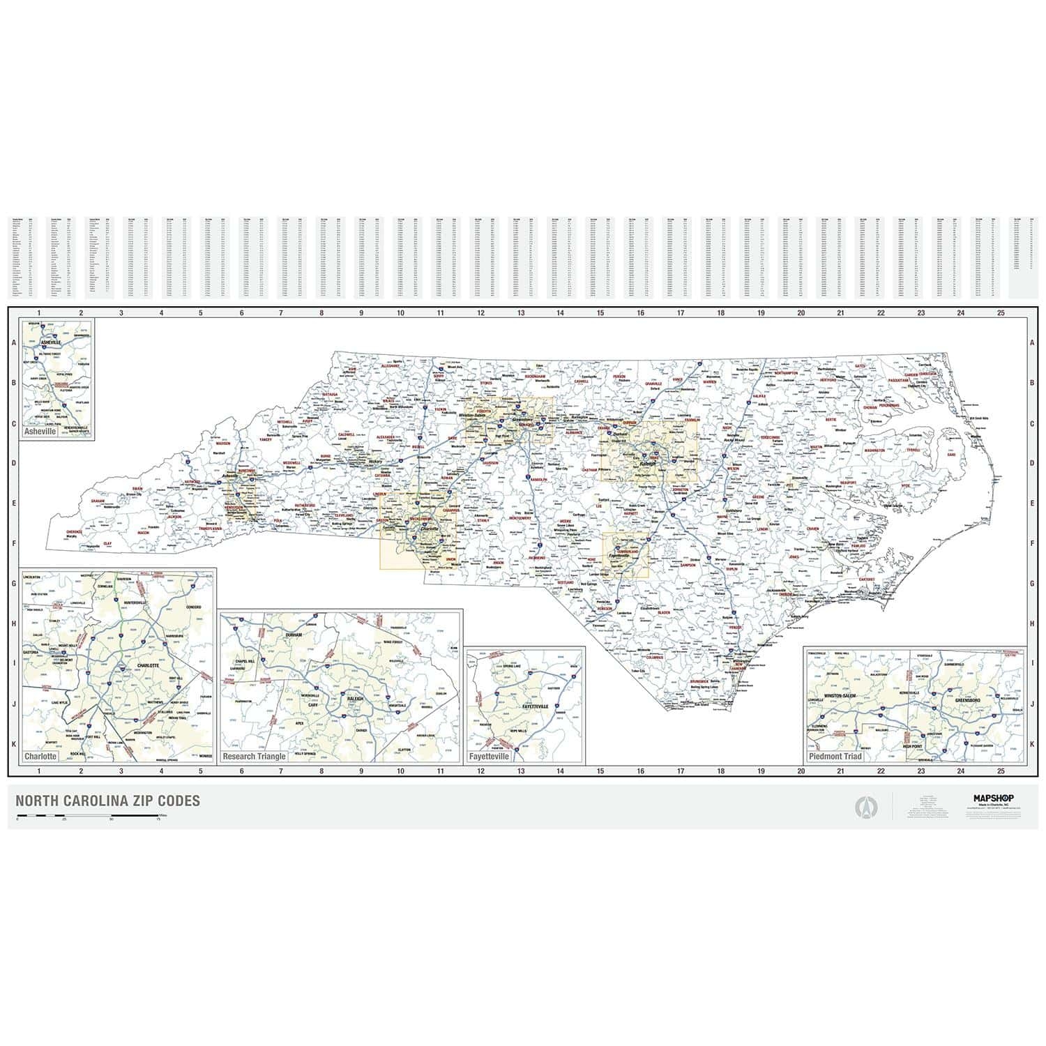 Printable Nc Zip Code Map