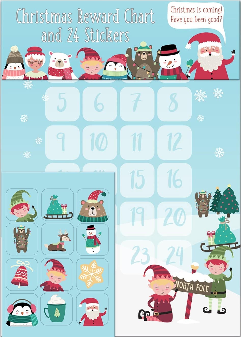North Pole Christmas Reward Chart Paper Projects
