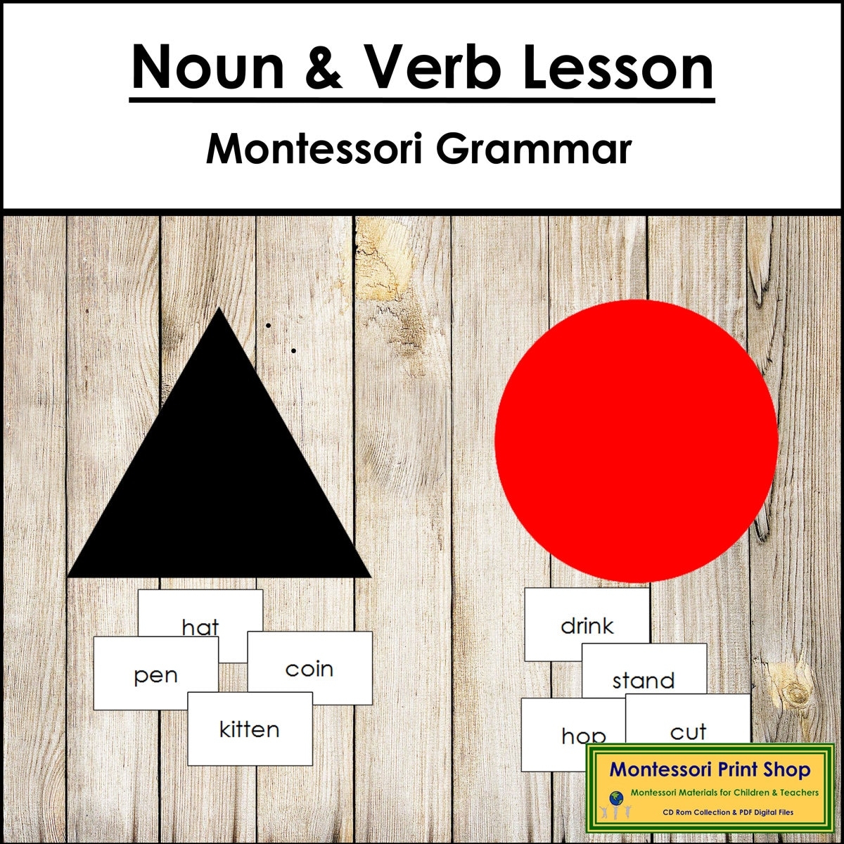 Noun Verb Lesson Montessori Grammar digital Download Etsy