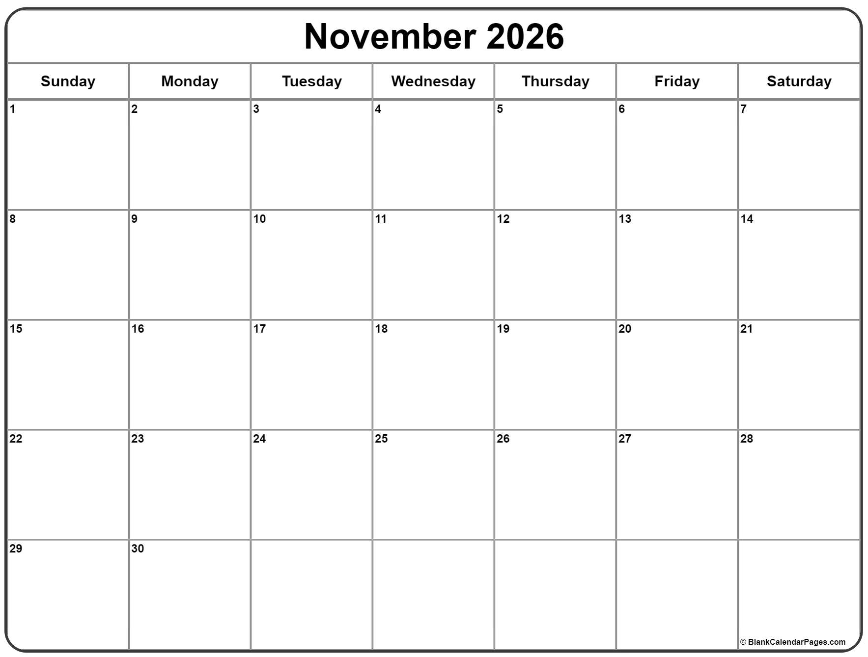 November 2022 Calendar Free Printable Calendars