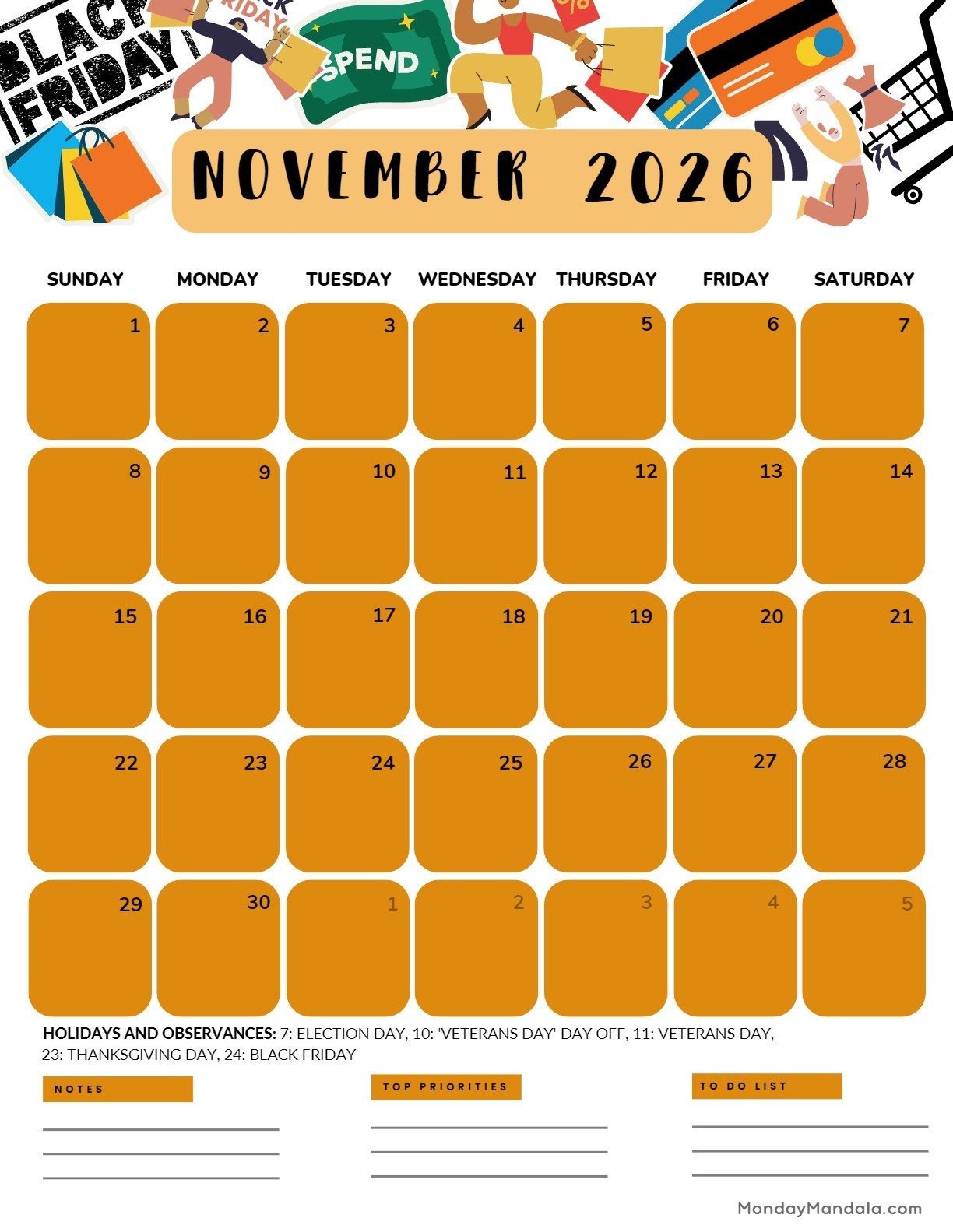 November 2026 Calendars 52 Free Printable PDFs 