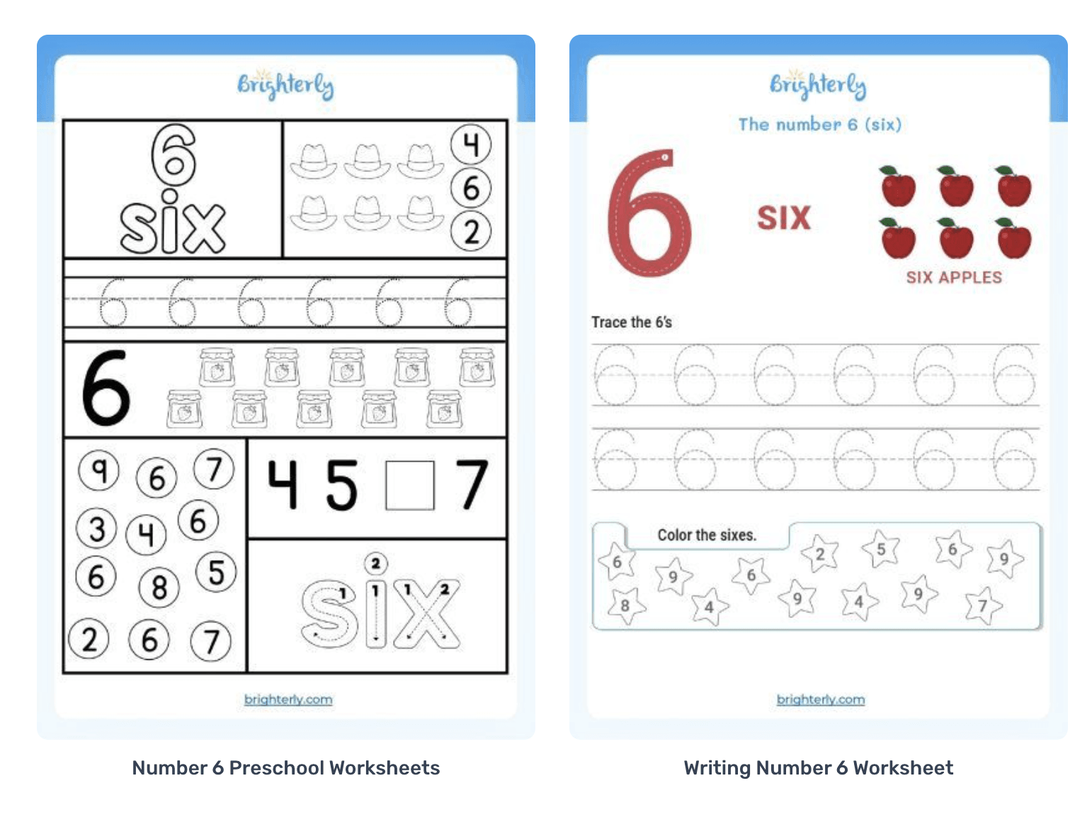 Number 6 Printable Worksheets