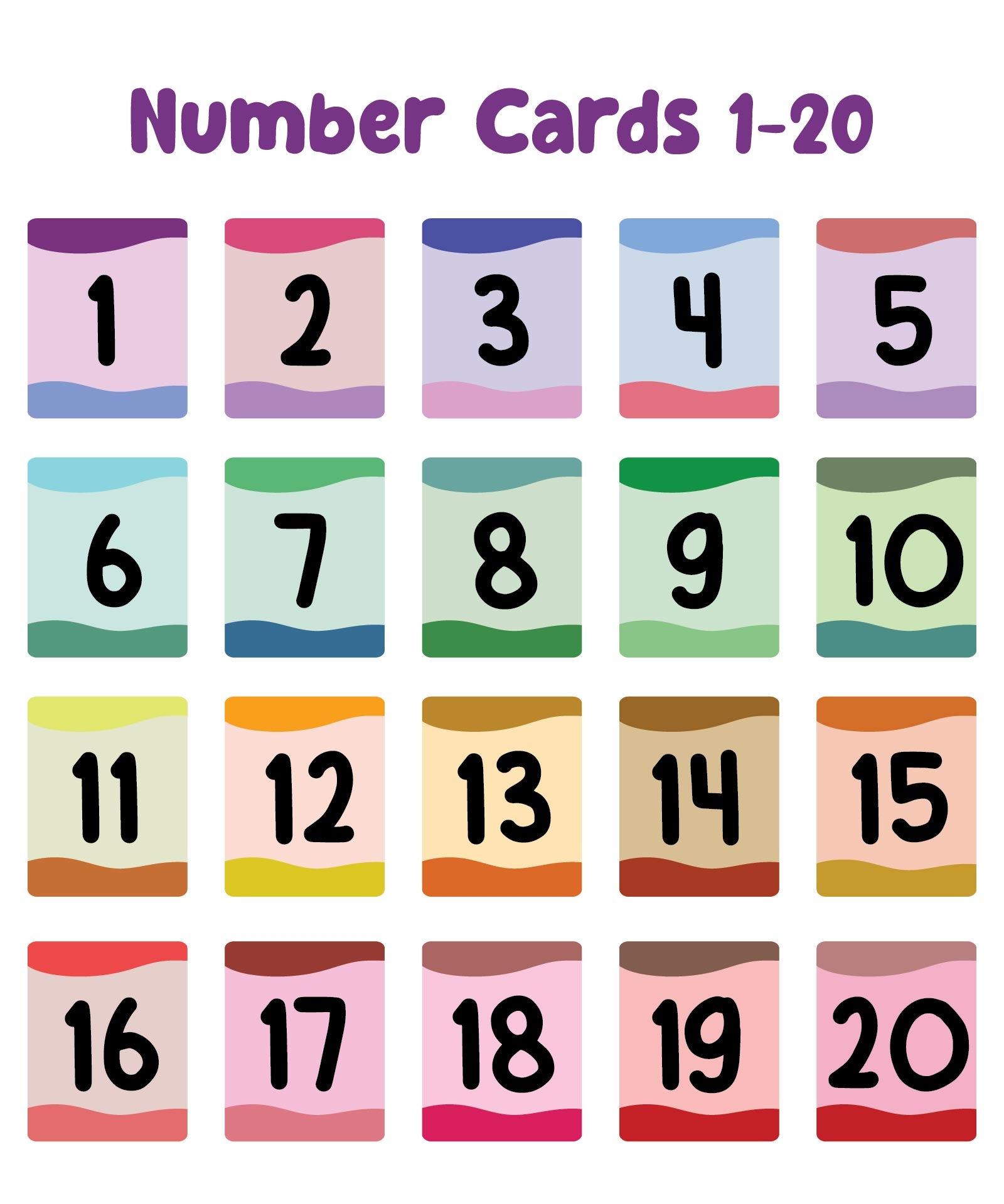 Number Chart 1-20 Printable