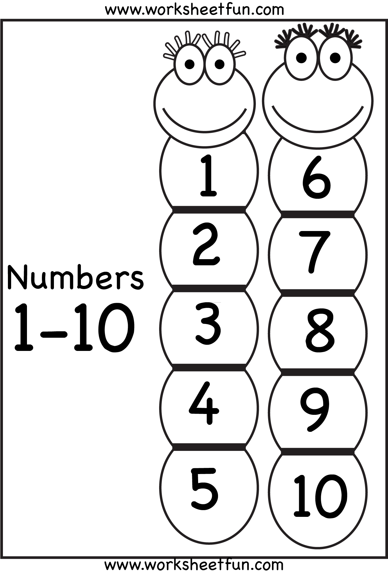 Number Chart 1 10 Free Printable Worksheets Numbers Preschool Worksheets Library