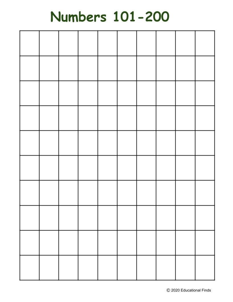 100 200 Chart Printable