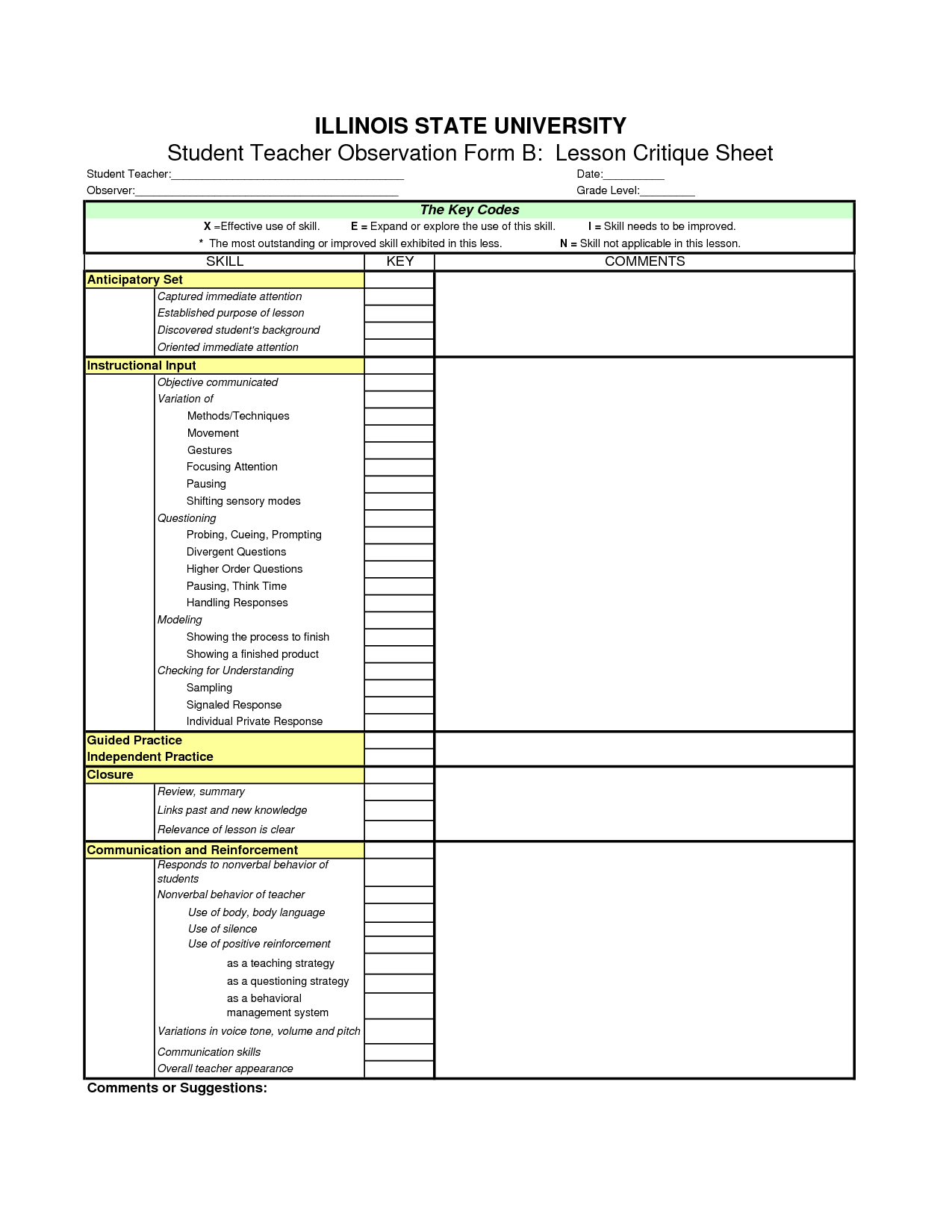 Observation Forms 10 Free PDF Printables Printablee