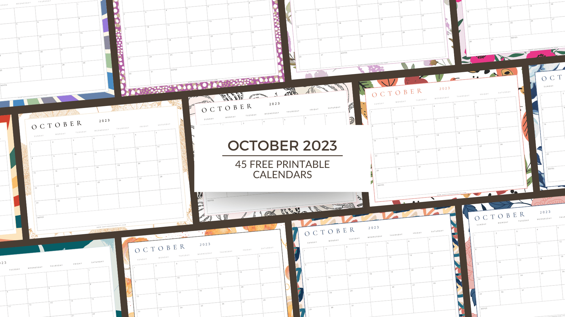 October Calendar For 2023 45 Free Printable Designs