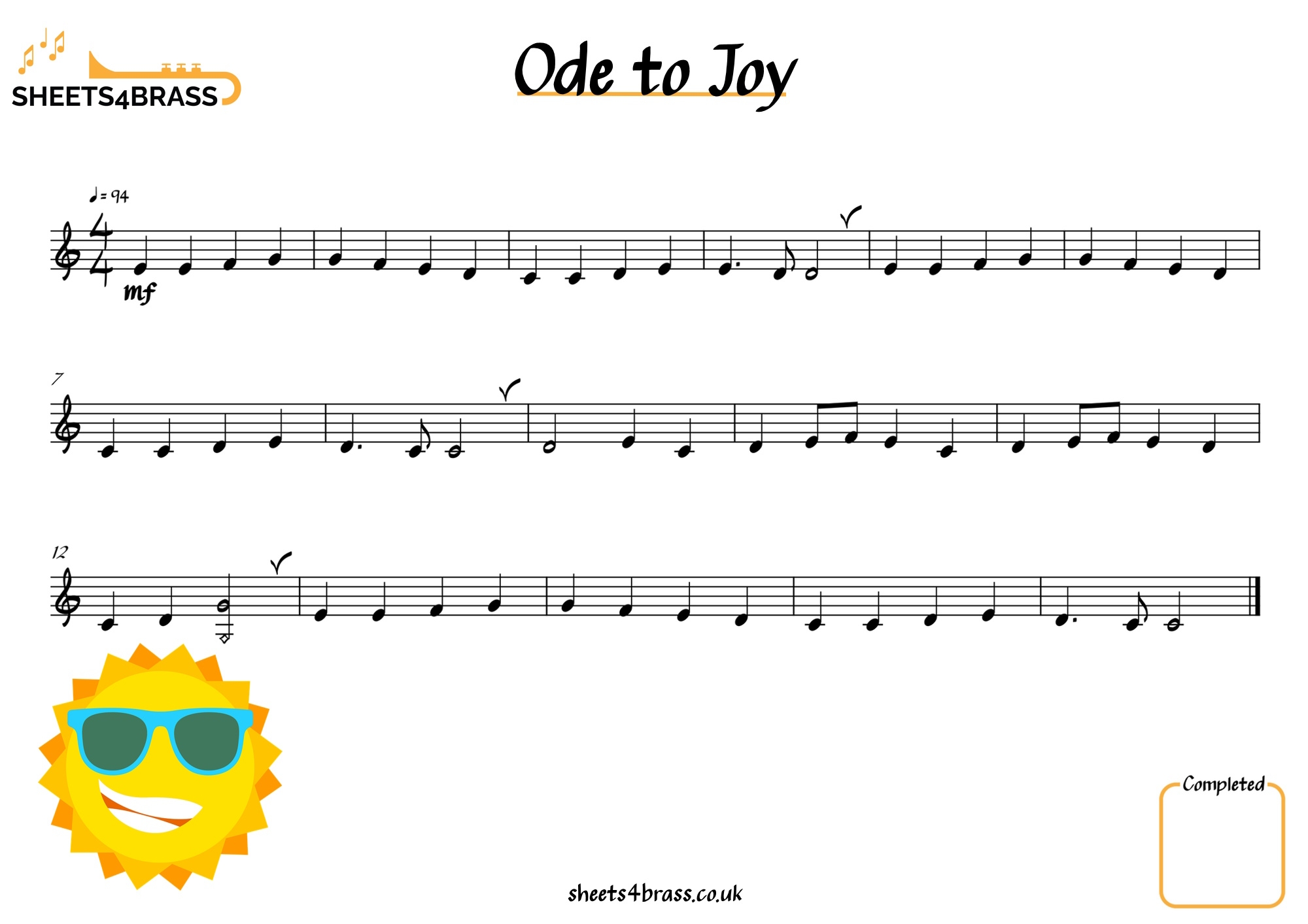 Ode To Joy Sheet Music For Brass Sheets4brass