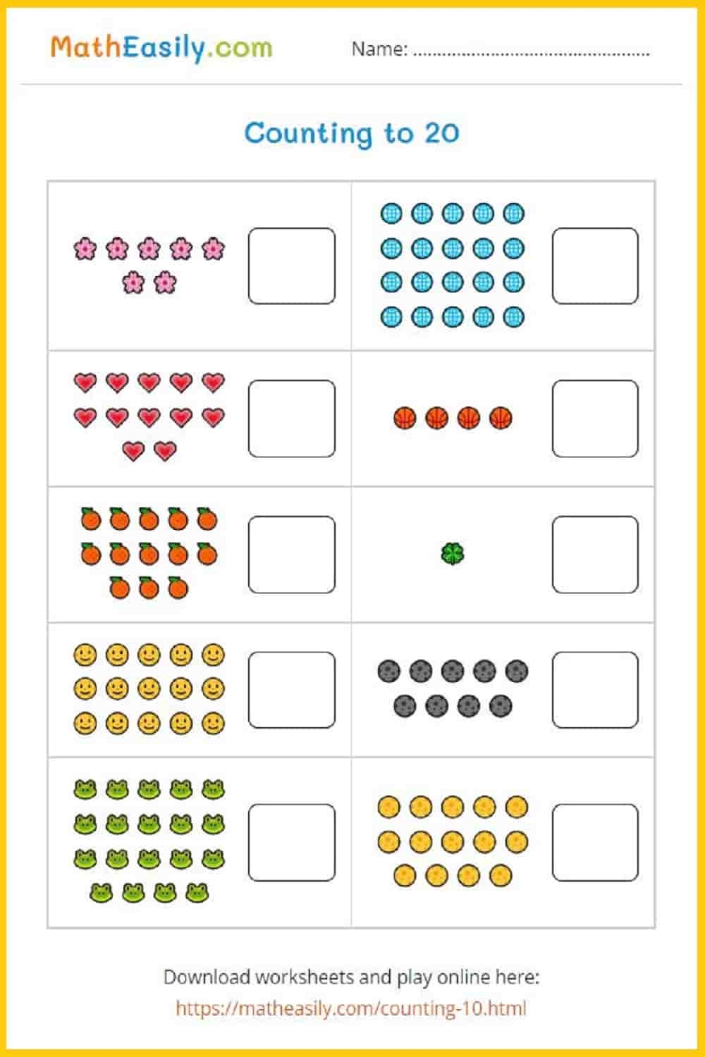 Online Counting Games For Kindergarten 1 20 Workheets
